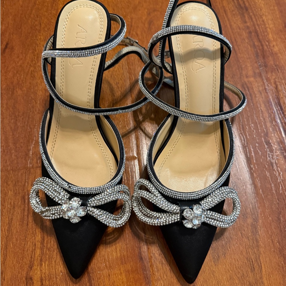 Elegant Black and Silver Women's Heels